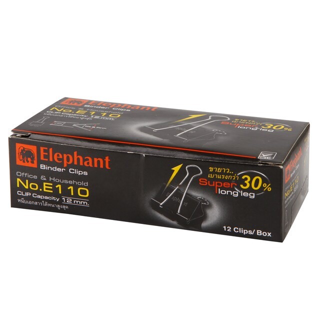 elephant Binder Clip No.E110 32 มม. 12 ตัว/กล่อง