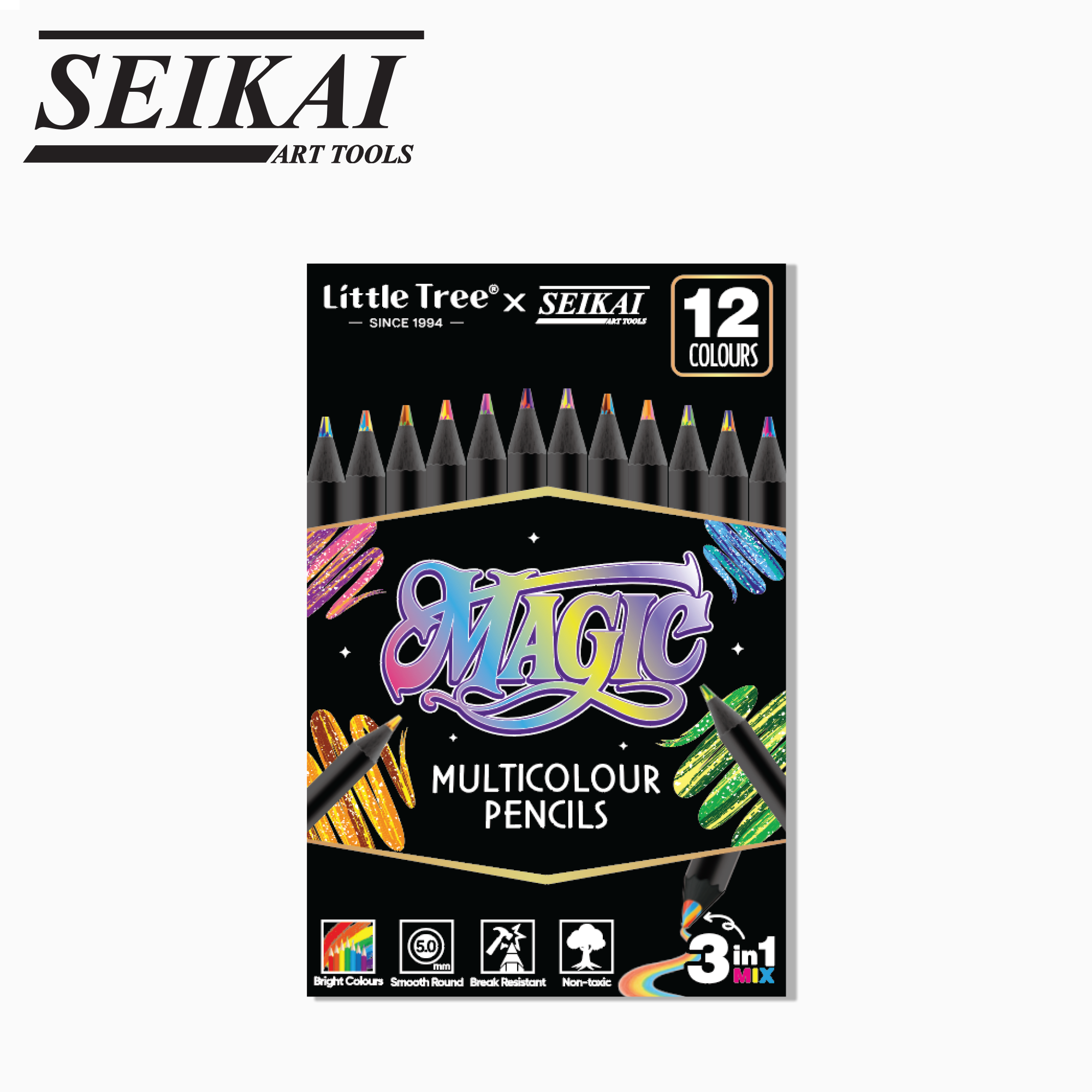 สีไม้ 12 แท่ง Multi Color SEIKAI