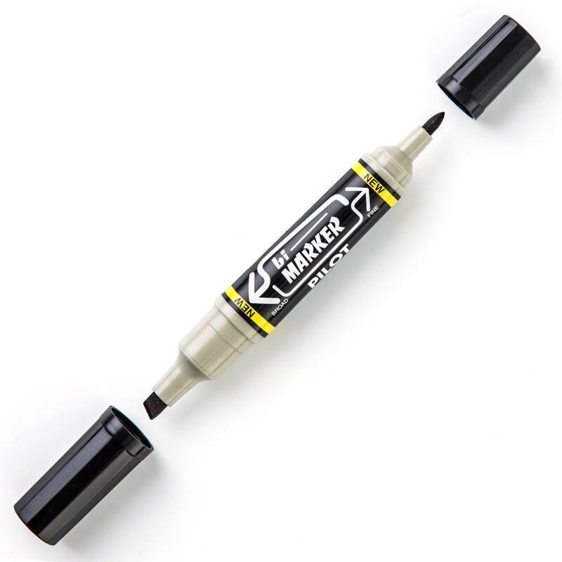 ปากกามาร์คเกอร์ 2 หัว น้ำเงิน ดำ แดง PILOT Permanent Marker Bi-Marker (1ด้าม)