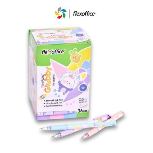 (1กล่อง/36ด้าม) FlexOffice Glubby ปากกาลูกลื่น รุ่น FO-GELB046 ขนาด 0.5 มม.