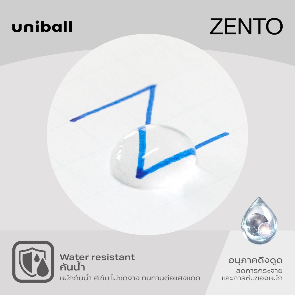ปากกา uniball Zento นวัตกรรมหมึกน้ำใหม่ที่ให้สัมผัสการเขียน