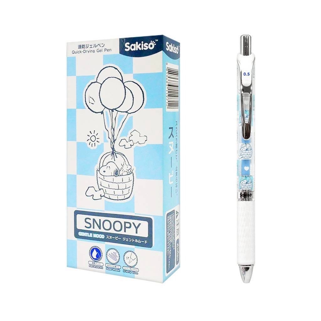 (1กล่อง/12ด้าม) Sakiso ปากกาเจลแห้งไว Peanut Snoopy 0.5 mm