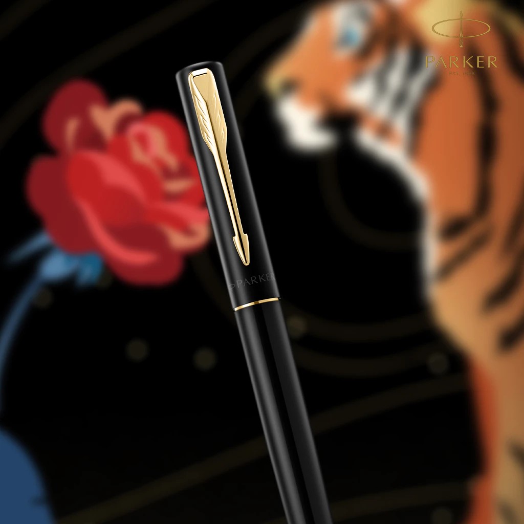 Parker Tiger Sniffs Rose Gift Set Series Vector XL Rollerball Pen ปากกาปาร์คเกอร์ เซ็ทเสือกุหลาบ