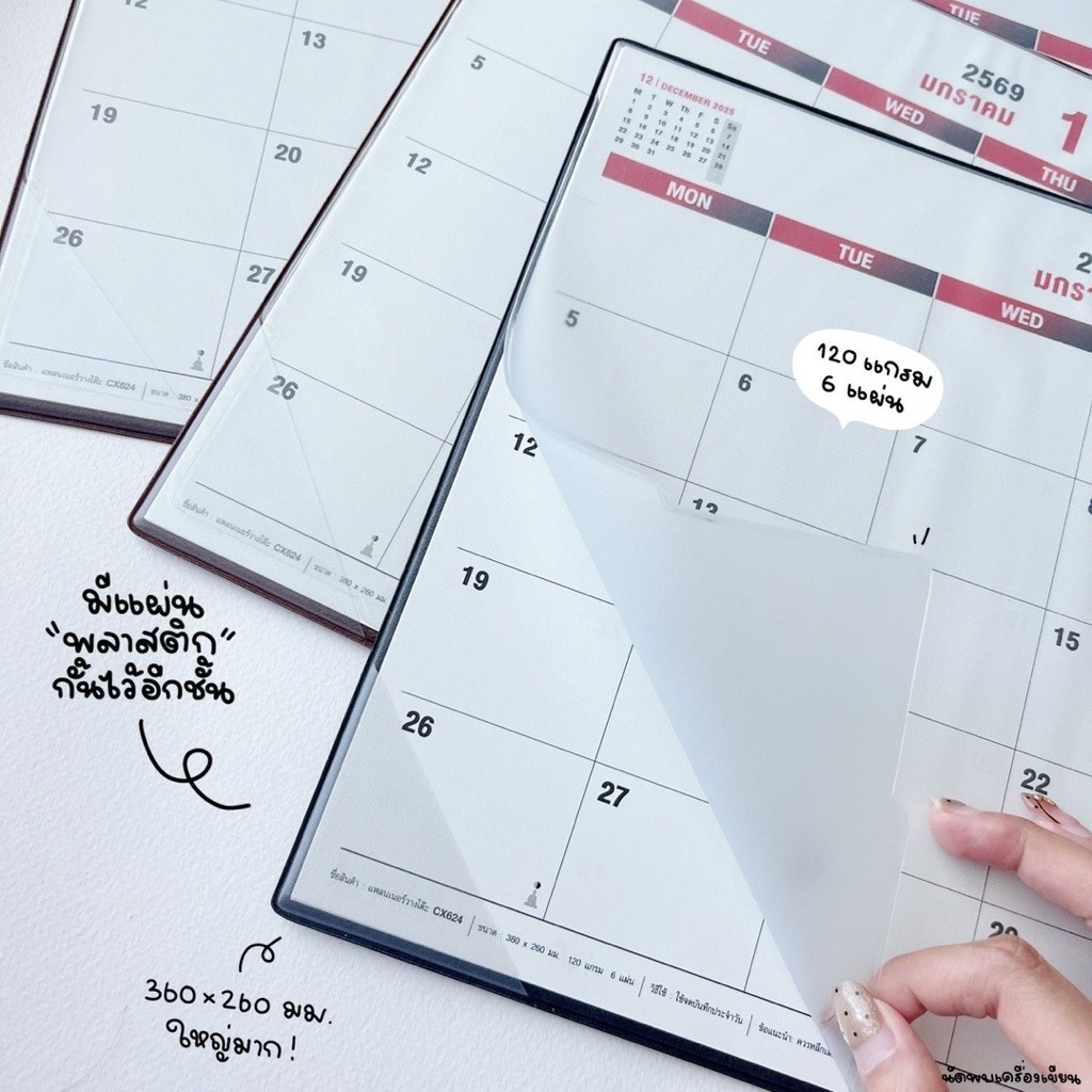 แพลนเนอร์ 2569 ปกหนังแบบแขวน PLANNER 2026 ขนาด 380X260 12 เดือน