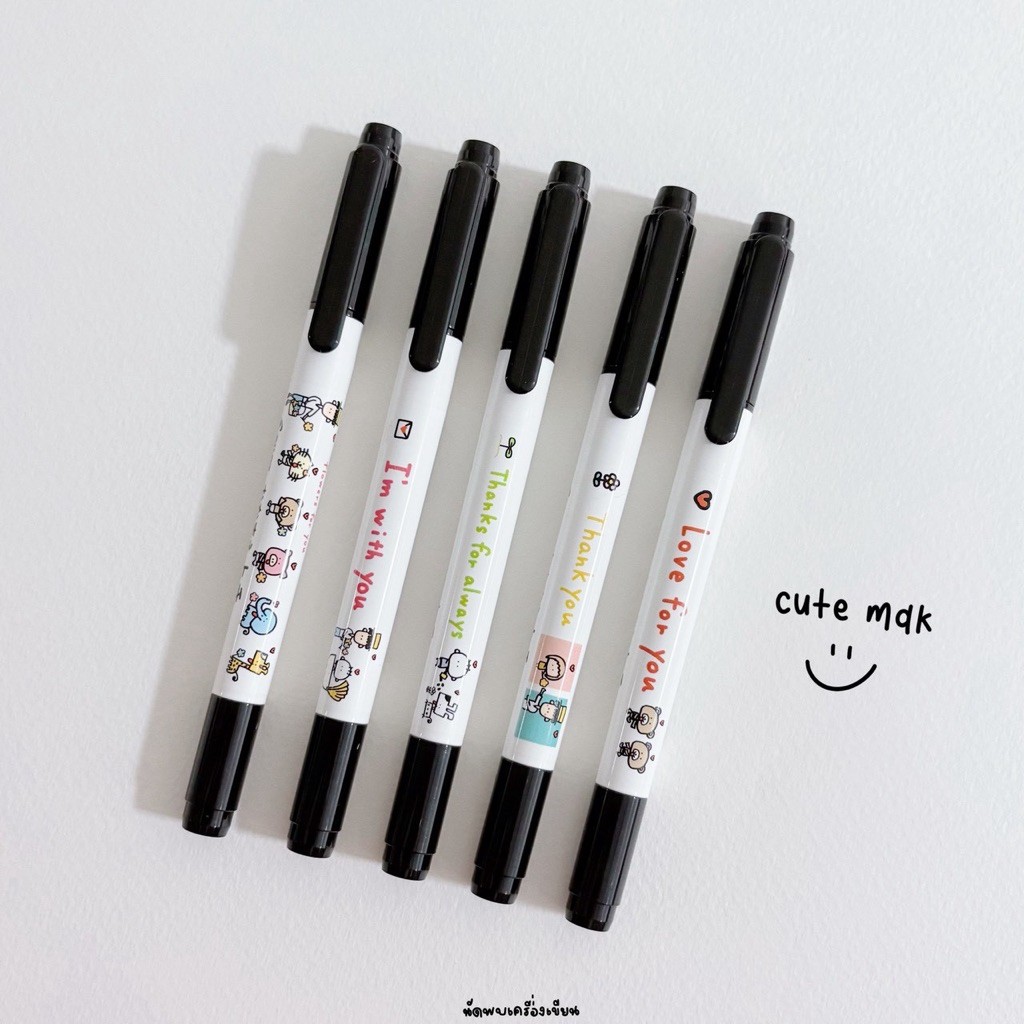 Pilot x Tuu ปากกามาร์คเกอร์ 2 หัว (Onamae Jozu) รุ่น "I'm with you" หมึกดำ (นำเข้าจากญี่ปุ่นของแท้ 100%)