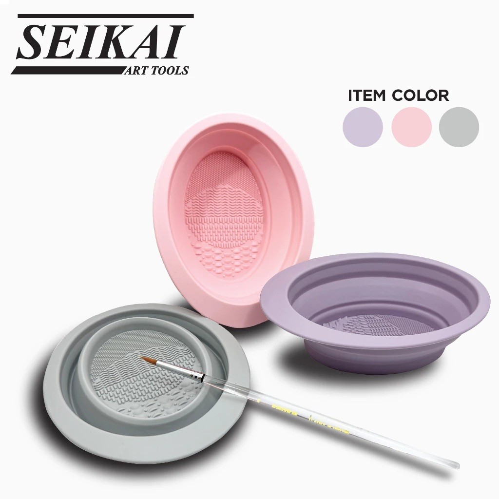 ถังล้างพู่กัน ซิลิโคนพับได้วงรี SEIKAI