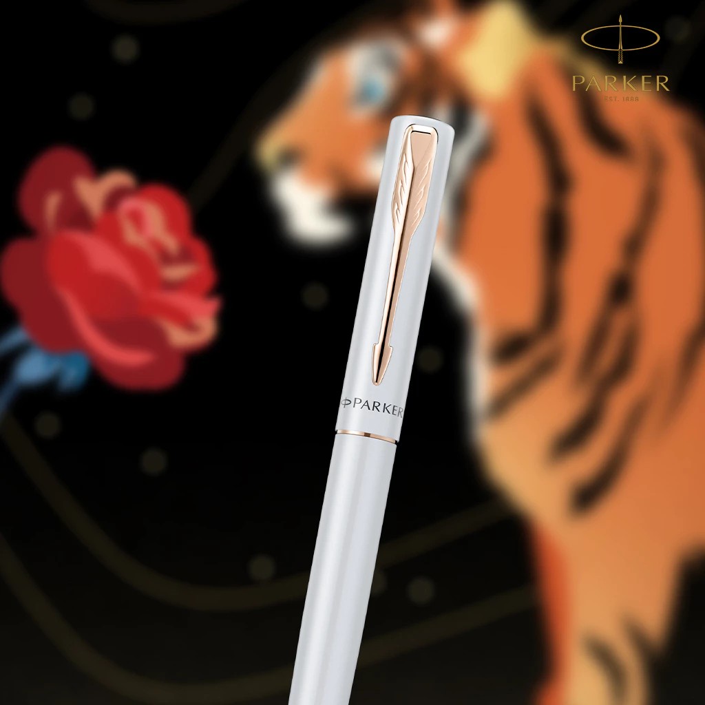 Parker Tiger Sniffs Rose Gift Set Series Vector XL Rollerball Pen ปากกาปาร์คเกอร์ เซ็ทเสือกุหลาบ